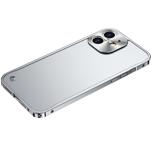 iPhone 12 mini Metal Frame Frosted PC Shockproof Phone Case  - Silver