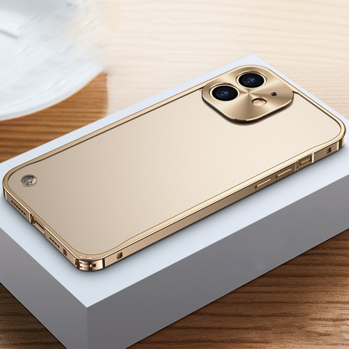 iPhone 12 mini Metal Frame Frosted Case  - Gold