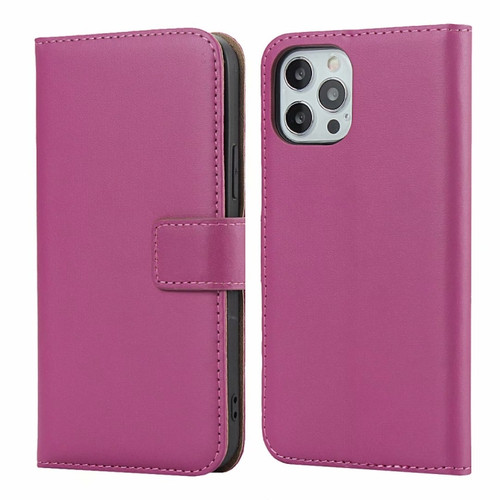 iPhone 12 mini Plain Texture Cowhide Leather Horizontal Flip Case with Magnetic Clasp & Holder & Card Slots & Wallet  - Rose Red