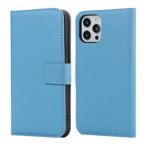 iPhone 12 mini Plain Texture Cowhide Leather Horizontal Flip Case with Magnetic Clasp & Holder & Card Slots & Wallet  - Blue