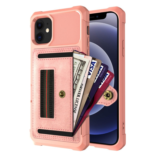 iPhone 12 mini ZM06 Card Bag TPU + Leather Phone Case  - Pink