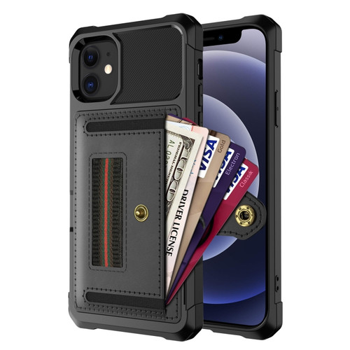 iPhone 12 mini ZM06 Card Bag TPU + Leather Phone Case  - Black