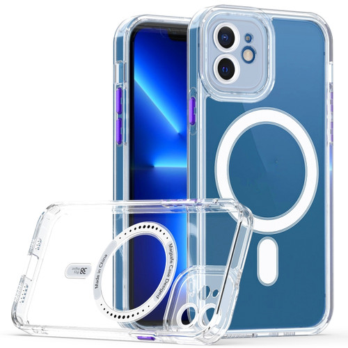 iPhone 12 mini Cat-eye TPU + Acrylic Magsafe Phone Case  - Purple