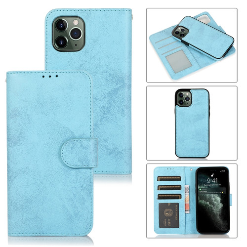 iPhone 12 mini KLT888-2 Retro 2 in 1 Detachable Magnetic Horizontal Flip TPU + PU Leather Case with Holder & Card Slots & Photo Frame & Wallet - Sky Blue