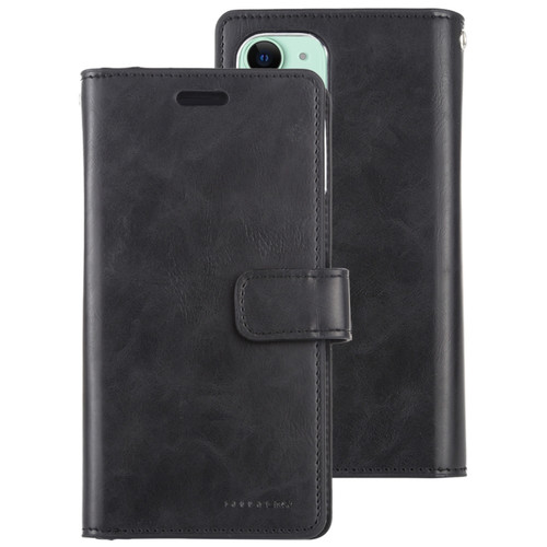 iPhone 12 mini GOOSPERY MANSOOR Crazy Horse Texture Horizontal Flip Leather Case with Holder & Card Slots & Wallet - Black