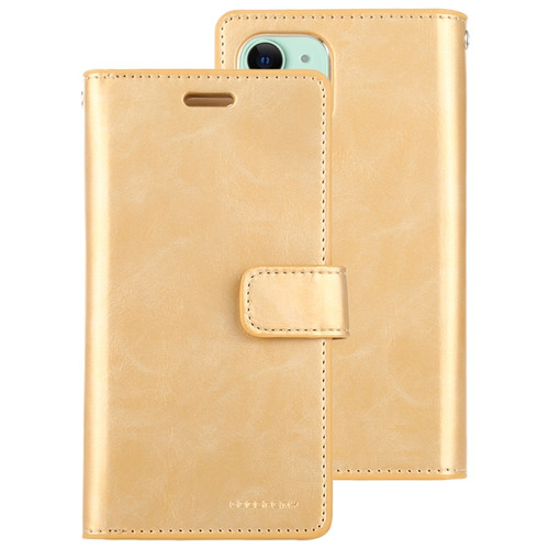 iPhone 12 mini GOOSPERY MANSOOR Crazy Horse Texture Horizontal Flip Leather Case with Holder & Card Slots & Wallet - Gold