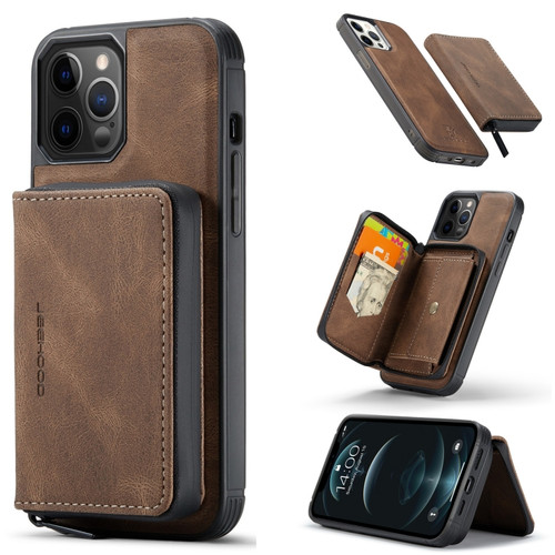 iPhone 12 mini JEEHOOD Magnetic Zipper Horizontal Flip Leather Case with Holder & Card Slot & Wallet  - Brown