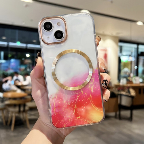 iPhone 11 Marble MagSafe Clear Phone Case  - Red