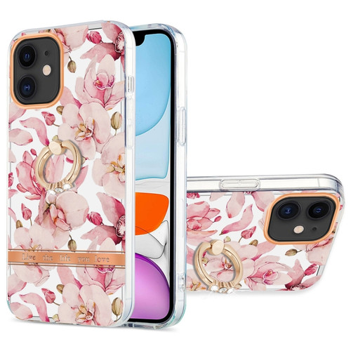 iPhone 11 Ring IMD Flowers TPU Phone Case  - Pink Gardenia
