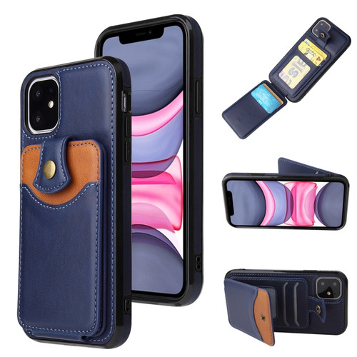 iPhone 11 Soft Skin Leather Wallet Bag Phone Case  - Blue