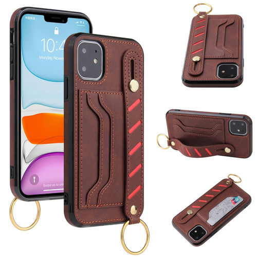 iPhone 11 Wristband Wallet Leather Phone Case  - Brown