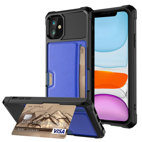 iPhone 11 ZM02 Card Slot Holder Phone Case  - Blue