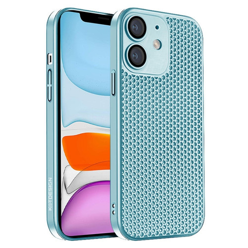iPhone 11 Honeycomb Radiating PC Phone Case - Sky Blue