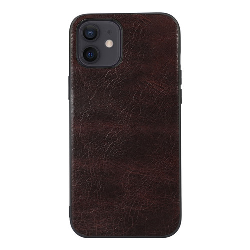 iPhone 11 Genuine Leather Double Color Crazy Horse Phone Case  - Coffee