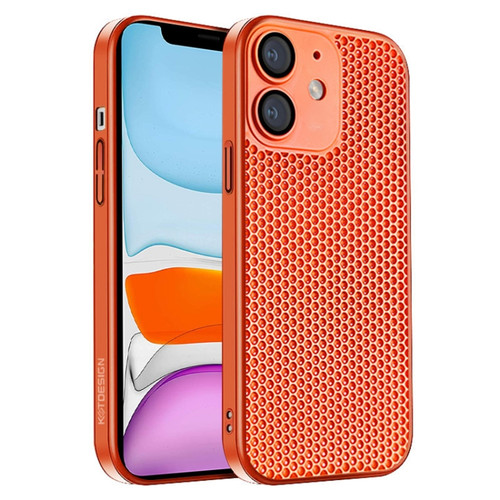 iPhone 11 Honeycomb Radiating PC Phone Case - Orange