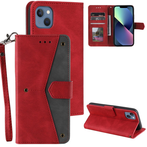 iPhone 11 Nail Skin Feel Stitching Calf Texture Leather Phone Case - Red