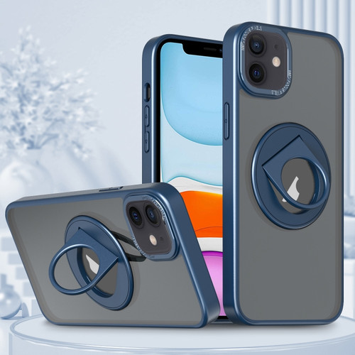 iPhone 11 Rotating Ring Magnetic Holder Phone Case - Blue