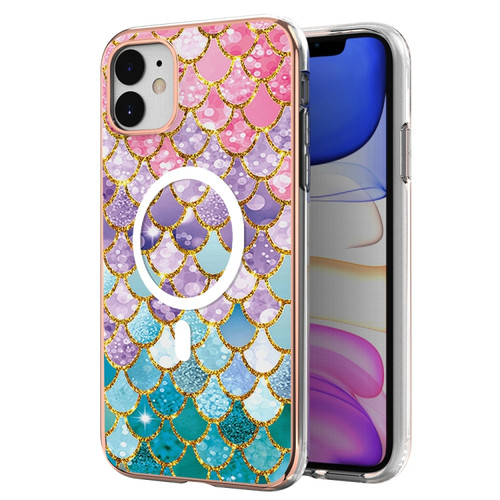 iPhone 11 Marble Pattern Dual-side IMD Magsafe TPU Phone Case - Colorful Scales