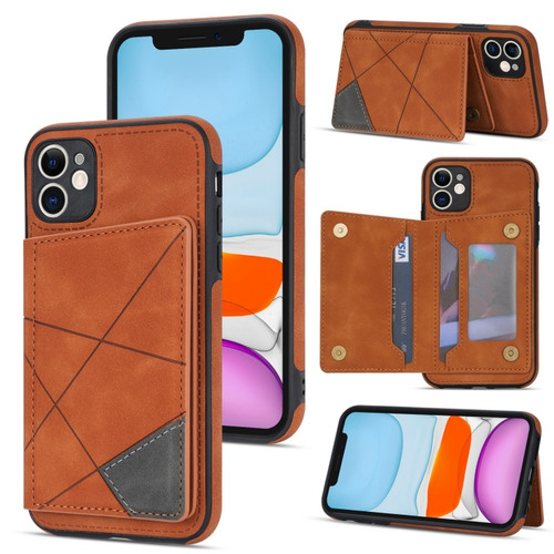 iPhone 11 Line Card Holder Phone Case  - Brown
