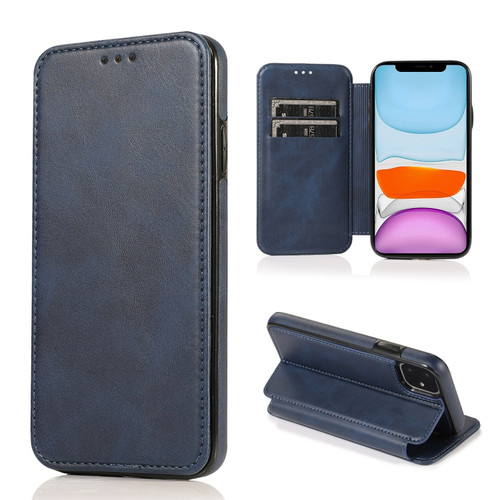 iPhone 11 Knight Magnetic Suction Leather Phone Case  - Blue