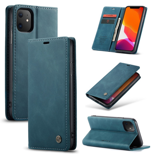CaseMe-013 Multifunctional Horizontal Flip Leather Case with Card Slot & Holder & Wallet iPhone 11 - Blue
