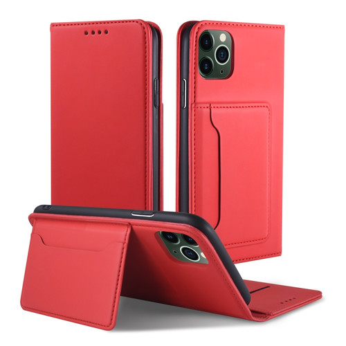 iPhone 11 Strong Magnetism Shockproof Horizontal Flip Liquid Feel Leather Case with Holder & Card Slots & Wallet - Red