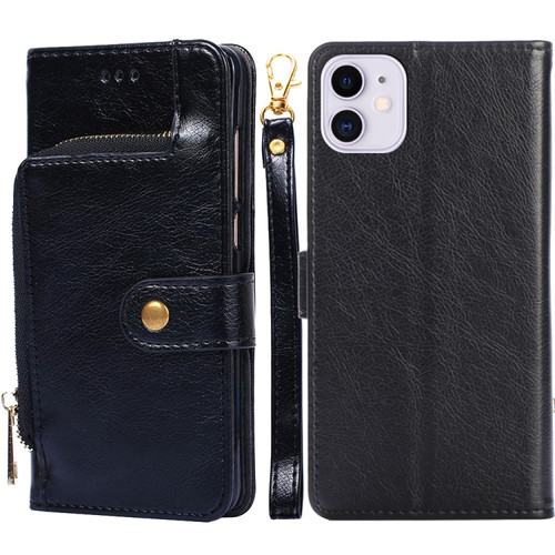 iPhone 11 Zipper Bag PU + TPU Horizontal Flip Leather Case with Holder & Card Slot & Wallet & Lanyard  - Black