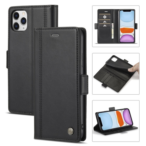 LC.IMEEKE Magnetic Buckle PU + TPU Horizontal Flip Leather Case with Holder & Card Slots & Wallet iPhone 11 - Black