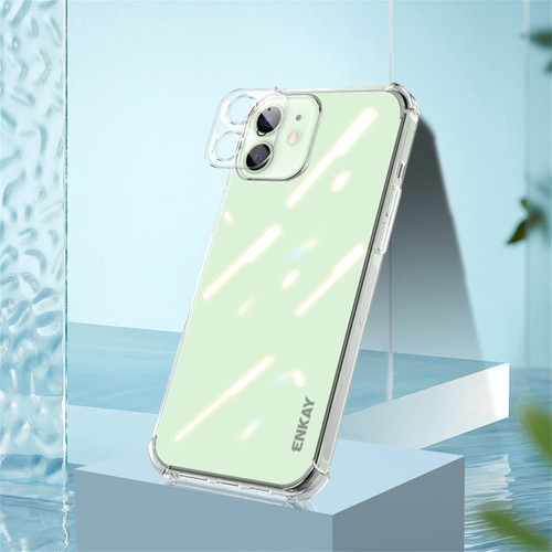 iPhone 11 Hat-Prince ENKAY Clear TPU Shockproof Airbag Soft Case + Camera Lens Glass Film