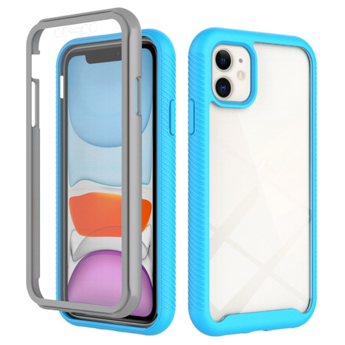 iPhone 11 Starry Sky Solid Color Series Shockproof PC + TPU Case with PET Film  - Sky Blue