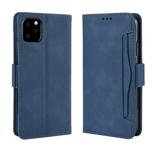 iPhone 11 Wallet Style Skin Feel Calf Pattern Leather Case, with Separate Card Slot - Blue