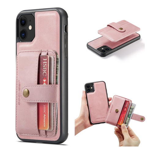 iPhone 11 JEEHOOD RFID Blocking Anti-Theft Wallet Phone Case  - Pink