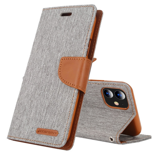 iPhone 11 MERCURY GOOSPERY CANVAS DIARY Canvas Texture Horizontal Flip Leather Case with Card Slots & Wallet & Holder - Grey