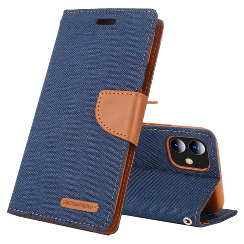 iPhone 11 MERCURY GOOSPERY CANVAS DIARY Canvas Texture Horizontal Flip Leather Case with Card Slots & Wallet & Holder - Navy