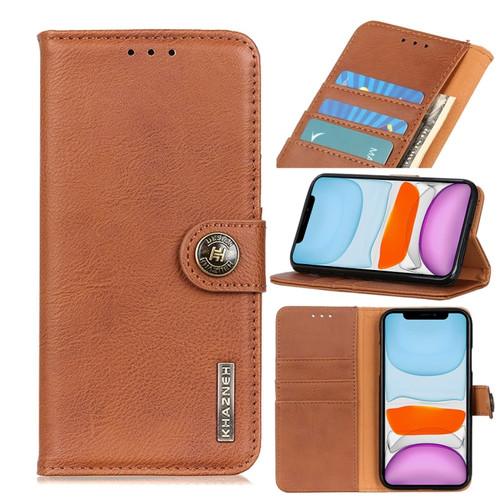 iPhone 11 Cowhide Texture Horizontal Flip Leather Case with Holder & Card Slots & Wallet - Brown