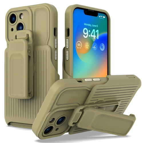iPhone 11 Explorer Series Back Clip Holder PC Phone Case  - Yellow