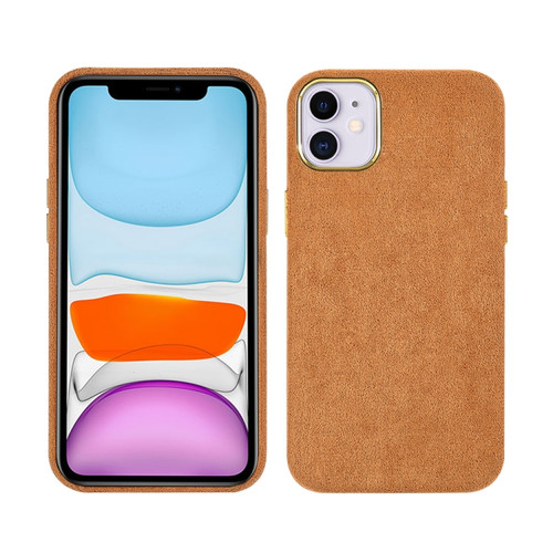 iPhone 11 Plush Roughout PU Phone Case  - Brown