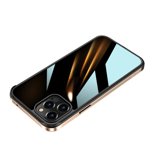 iPhone 11 SULADA Shockproof Aviation Aluminum Metal Frame + Nano Glass + TPU Protective Case  - Gold