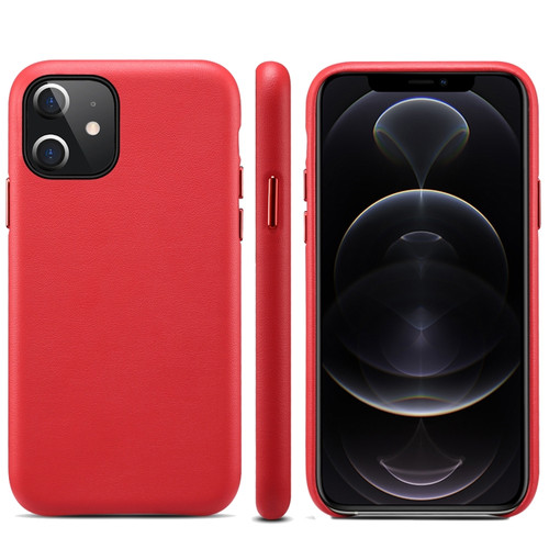 iPhone 11 Lamb Grain PU Back Cover Phone Case - Red