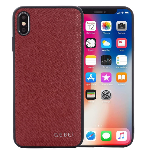 iPhone 11 GEBEI Full-coverage Shockproof Leather Protective Case - Red