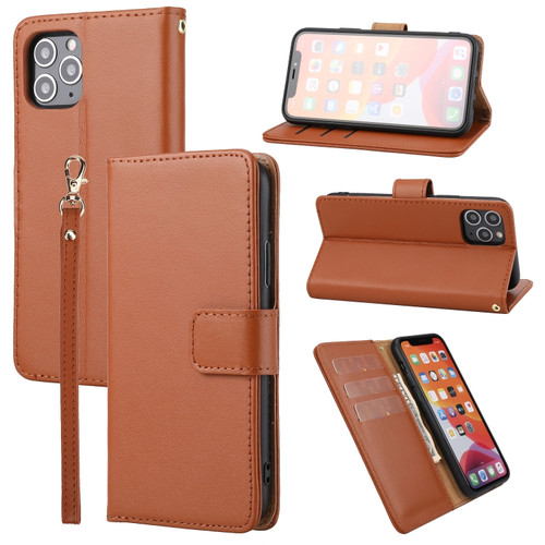 iPhone 11 Plain Weave Cowhide Genuine Leather Phone Case  - Brown
