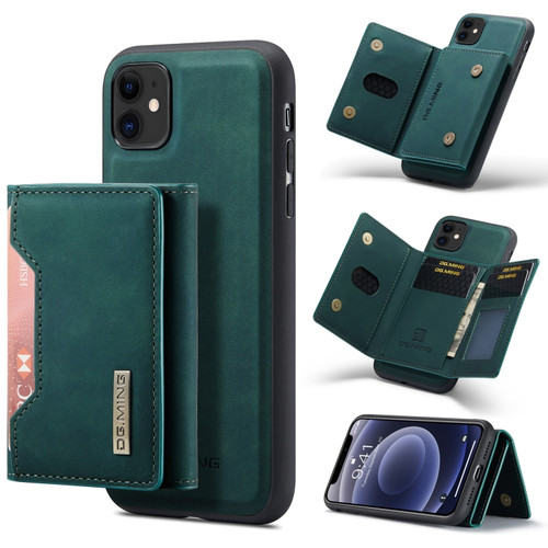 DG.MING M2 Series 3-Fold Multi Card Bag Back Cover Shockproof Case with Wallet & Holder Function iPhone 11 - Green