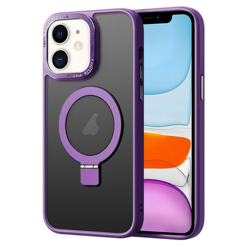 iPhone 11 Skin Feel MagSafe Magnetic Holder Phone Case - Purple