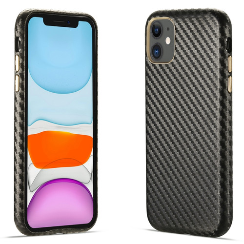 iPhone 11 Carbon Fiber Leather Texture Kevlar Anti-fall Phone Protective Case  - Grey