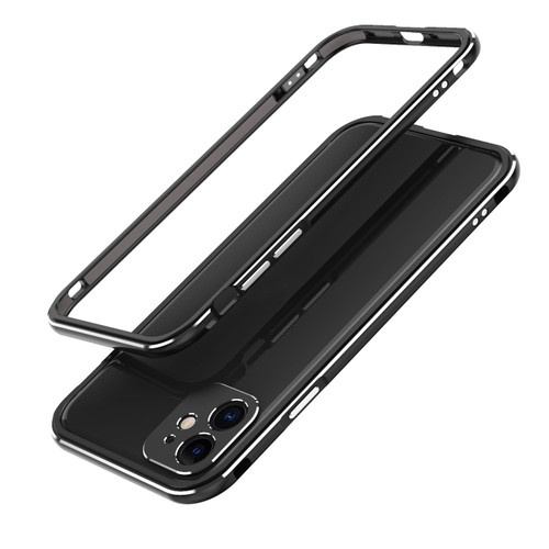 iPhone 11 Aurora Series Lens Protector + Metal Frame Protective Case  - Black Silver