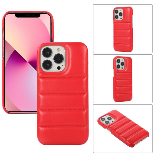 iPhone 11 Pro Max Thick Down Jacket Soft PU Phone Case - Red