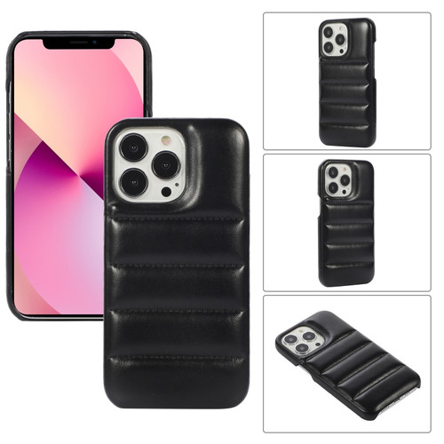 iPhone 11 Pro Max Thick Down Jacket Soft PU Phone Case - Black