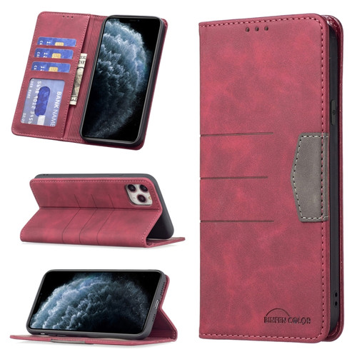 iPhone 11 Pro Max Magnetic Splicing Leather Phone Case  - Red