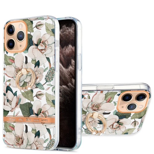 iPhone 11 Pro Max Ring IMD Flowers TPU Phone Case  - Green Gardenia