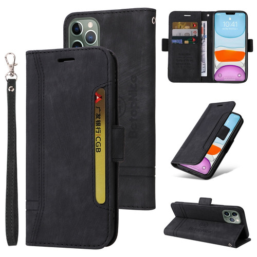 iPhone 11 Pro Max BETOPNICE Dual-side Buckle Leather Phone Case - Black